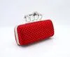 Designer-typ-4 Red Ladies Skull Clutch Knuckle Rings Four Fingers Handväska Evening Purse Wedding Bag 03918b349i