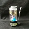Med alkohollampa vattenflaska glas bongs tillbehör, glas rökning rör färgglada mini multi-färger handrör bästa sked glas