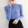 2 월 동결 여성 Turtleneck 긴 소매 풀 오버 기본 스웨터 한국어 스타일 가을 겨울에 대 한 니트 탑 송료 무료