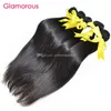 Extensions de cheveux humains glamour 4 faisceaux de longueur mixte brésilienne péruvienne indienne malaisienne cheveux raides tisse pour les femmes noires