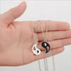 Melhores amigos colares de costura para amantes Charm Pingente Colar Colar Masculino Taiji Gossip Yin Yang Pingente Colar