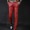 2020 neue Ankunft Herren Hosen Casual Pu Leder Männliche Hosen Motorrad Dünne Hosen Streetwear Slim Fit Männliche Hosen Plus Größe