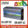 Freeshipping Venda! 1000 W MPPTpure inversor solar de onda senoidal, 10.5-28 V DC, 180-260 V AC, Inversor Solar grid tie, CE,