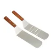 3pc grill tourner spatule kit de cuisine ustensiles de cuisson accessoires pour côtelettes bacon teppanyaki crêpe barbecue grill tourner spatule t200111