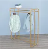 Hanger voor kledingwinkel Slaapkamermeubels displayrek Dubbele rij parallelle staven vloer tot vloer stoffen winkelrekken voor dames Nordic184x
