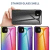 Gradiënt Carbon Fiber Gehard Glass Case voor iPhone 11 PRO MAX XS MAX XR XS X 8 7 6S 6 OPMERKING 10 PLUS