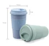 Silikagel Kaffekopp Vete Straw Fiber Mugg Med Lock Plastic Bilt Tumblers Portable Bil Silikon Kaffekoppar Vattenflaska GGA2688