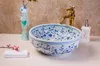 cinese Jingdezhen Art Counter Top lavabo in ceramica blu e bianco dipinto a mano in ceramica