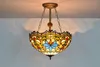 European Baroque Tiffany Pendant Lamp Stained Glass Chandelier Lighting Fixture Retro Dinning Room Bar Hanging Lamps