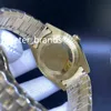 High quality Automatic Mechanical Mens Watch Watches 40MM gold Dial With Fixed Fluted Bezel and Gold Stainless Steel Bracelet 210N