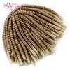 Atacado Twist de Primavera Crochet Tranças Extensão de Cabelo Ombre Loira Bouncy Marley Twist Crochet Tranças de Cabelo Extensões Ombre Blonde Fashio