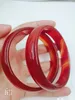 Pair Natural beautiful Chinese red agate jade bangle bracelet size 68mm ~70m +box