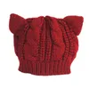 Free shipping fashion Korean Women lady Devil horns Cat Ear Crochet Braided Knit Ski Beanie Wool Hat Cap winter warm beret WL749