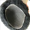 남자 가발 헤어 피스 10mm 웨이브 헤어 Toupee Full Swiss 레이스 Toupee Black 1B Indian Remy Human Hair Replacement for Black Men 무료 배송