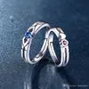 女性の男性のブランドデザイン925スターリングシルバーの結婚指輪クリスタルメンジェンストーンリング