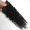 Hair Clip Mänskligt hår 8 stycken / Set Brasilian Remy Kinky Curly Clip In Human Hair Extensions Naturfärg 8 stycken / Set Full Head Sets 10 "-26"