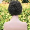 Kjnky Curl人間の髪のカップレスのかつらこぬれな風邪のためのヘアスタイルのためのヘアスタイルのためのヘアスタイルのためのヘアスタイルのためのオムレかつら黒のミックス赤のショートブラックマーリー