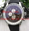 3 Color Navitimer D13022 Chronograph Quartz Men's Watch Stainless Steel Black Men's Sport Watches Rubber Bands