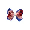アメリカの国旗プリントバレットボウヘアクリップスワガタールヘアピンズクリップ付き髪の弓7月4日子供ヘアアクセサリーYD0197