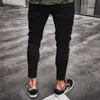 Herren coole Designer -Marke Black Jeans Skinny Ripped zerstörte Stretch Slim Fit Hop Hop Hosen mit Löchern für Männer Dropship5649137