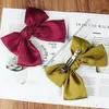 Kvinnor Silk Dubbel Satin Oversized Bow Hairpin Top Hair Clip Girls Solid Färg Elastisk Hårklipp Hårtillbehör Ny ankomst