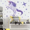 Decalcomania da muro per ragazze viola Camera della principessa Personalizzata Unicorn Art Sticker Camera da letto Nursery Decal Mural Stars Animal Mural3689580