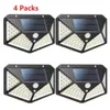 100 LEDs Solar Street Garden Security light Solar Motion Sensor Light with Remote Control outdoor lighting lamp 4 sided 270°lighting