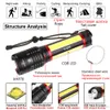 Wielofunkcyjna latarka LED Wbudowana bateria litowa 5000 mAh z XHP70.2 + COB LED Super Bright Waterproof Camping Light