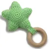 Baby Rattle Bells Star de malha de malha Baby Play Gym ginásio de madeira de madeira anel de madeira Pingente para crianças brinquedos de presente