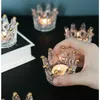 Titulaire de la fête de mariage décor de qualité supérieure à la main cristal artificiel verre couronne bougeoir décoration de la maison Bijoux anneau de stockage tasse DHL