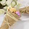 Behogar 100 PCS Retro Kraft Paper Cones Bouquet Candy Bags Boxes Wedding Party Gifts Packing with Ropes Label