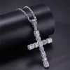 Big Cubic Zirconia Mens Hiphop Cross Pendant Halsband Ice Out 18K Guldpläterade Hip Hop Smycken