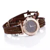 Speciale geschenken vrouwen kijken modewikkeling rond hangslot diamant sneeuwvlok armband dame dames pols horloge quart278u