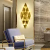 Modern Designer Gold Rhombus Vägglampor Vardagsrum Bedroom Bedside Light Luxury Hotel Aisle Corridor Led Wall Sconce