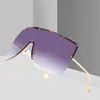 Partihandel-Fashion Women New Oversized Square Solglasögon Män 2019 Brand Rimless Sun Glasses Kvinnor Vindskyddad Visor Glasögon Eyewear UV400 W87