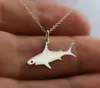 Личность акула кулон ожерелье сплав серебряный цвет простой океан море животных ювелирных изделий хорошее подарок хип-хоп ожерелья