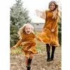 Autumn Mom and Daughter Dress Solid Long Sleeve Mother Daughter Dresses Family matching outfits look Mommy and me clothes C0527