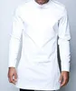 African Fashion Shirts Mężczyźni Z Długim Rękawem Dashiki O-Neck White Solid Tops Soft Tailor Made African Clothing