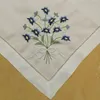 Set of 12 Fashion Wedding Napkins white Hemstitched Cotton Table Napkin with Color Embroidered Floral Dinner Napkins 18x18inch4550291