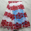 5 Yards / pc Sıcak satış kraliyet mavi çiçek afrika süt ipek dantel ve elbise için beyaz fransız net dantel kumaş BN134-10