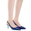 Venda quente-atacado Da Marca Mulheres Bombas 2018 Primavera Apontou Toe Patent Stiletto Azul Preto Vermelho Branco Peach Dress Shoes Tamanho 4-12.5 CR816