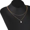 Shell pearl chokers halsband för kvinnor guld sliver mode multi lager långa halsband pendlar bohemiska smycken 2019