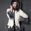 Devolove Plus Size 5xl Womens Pluizige Faux Fur Jassen Jassen Wit Nep Vrouwen Winter Warme Jas Vrouwelijke Bovenkleding