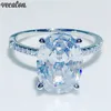 Vecalon Handmade Promise Ring Finger 925 Silver Silver Oval Cut Diamond Party Mariage des femmes pour femmes bijoux de mode3290778