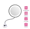 360 Degree Rotation 10X Magnifying Glass Makeup Mirror Led Night Light Flexible Vanity Table Mirror Magnifier Lamp Fill-in Light Tools