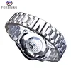 Forsining Blue Moon Phase Automatic Mens Watches Business Watch Casual Strap Strap Sport Sport Relogio Masculino220T