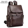 Mochila de cuero de diseñador para hombre, Mochila escolar para hombre, Mochila femenina, bolso de viaje negro y marrón, bolso de hombro 200N