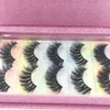 3D cils de vison naturels faux cils longue extension de cils faux faux cils oeil outil de maquillage avec boîte 5 paires / set rra1782
