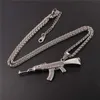U7 Hip Hop Jewelry AK47 Assault Rifle Pattern Necklace Gold Color Stainless Steel Cool Fashion Pendant Chain For Men P10469710011