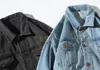 Fasheme Höst New Mäns Street Trend Broderi Denim Jacket Retro Loose Jacket Coats Classic Windproof Jacket Ytterkläder